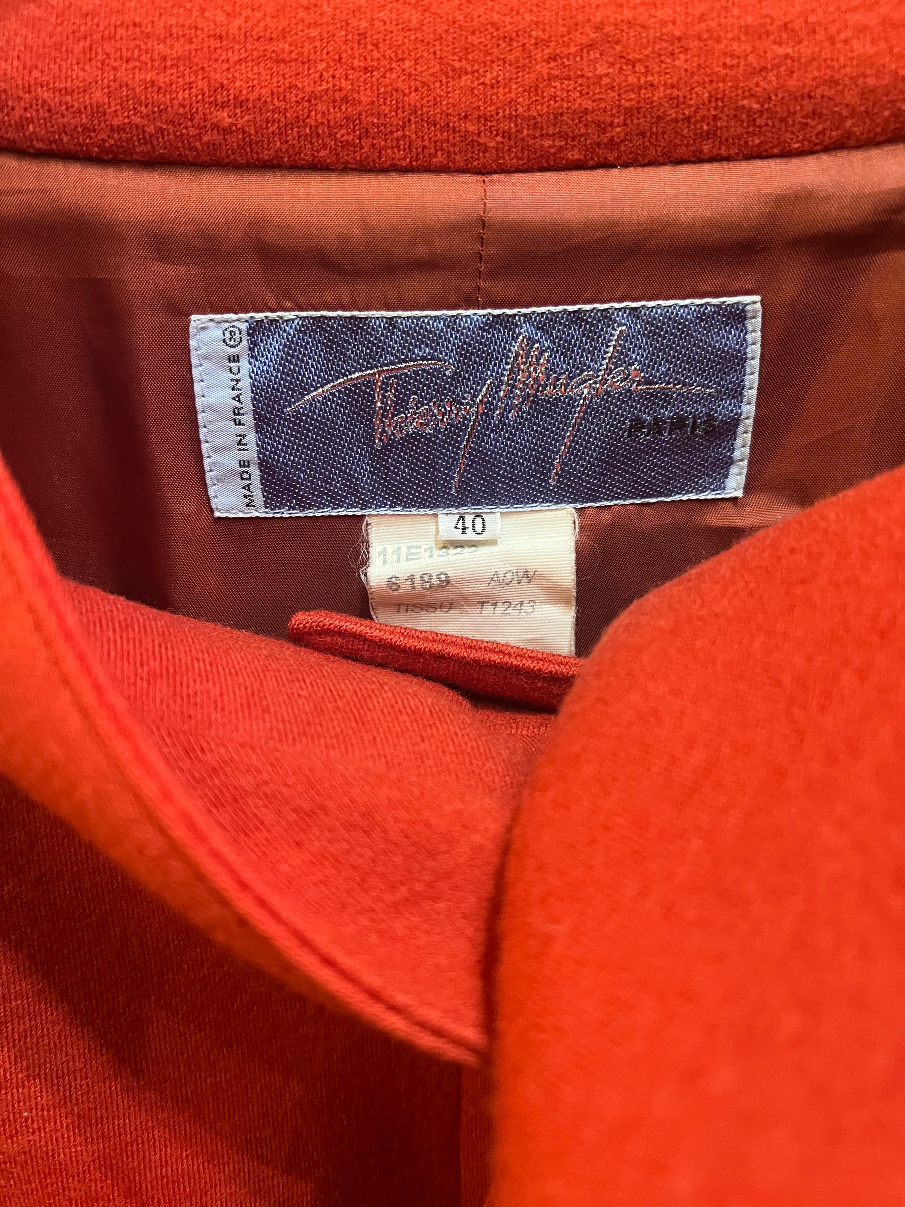 Red Wool Jacket by Thierry Mugler&nbsp;