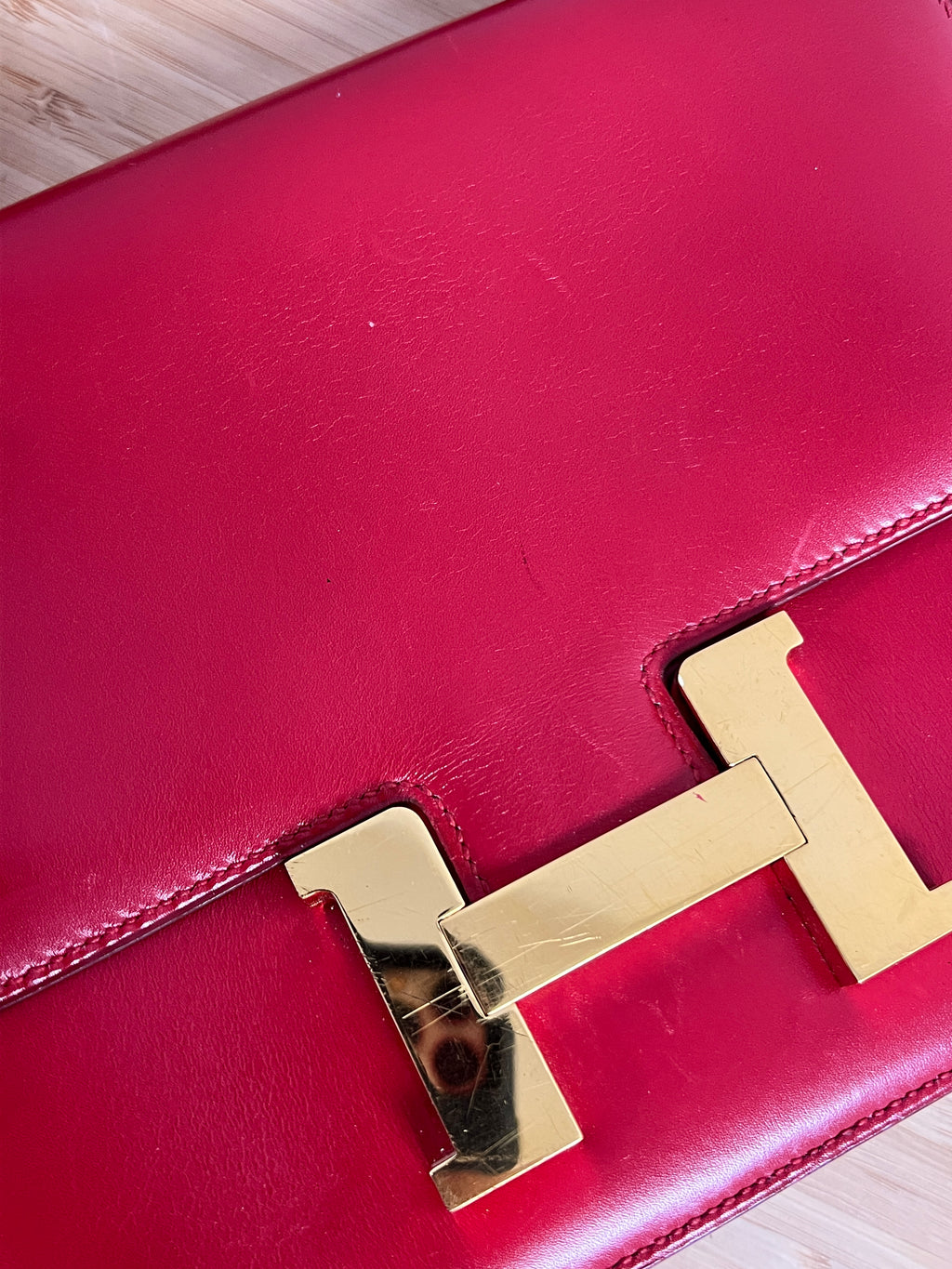 Vintage Hermès Constance 23 Rouge H Box Calf Leather (1971)