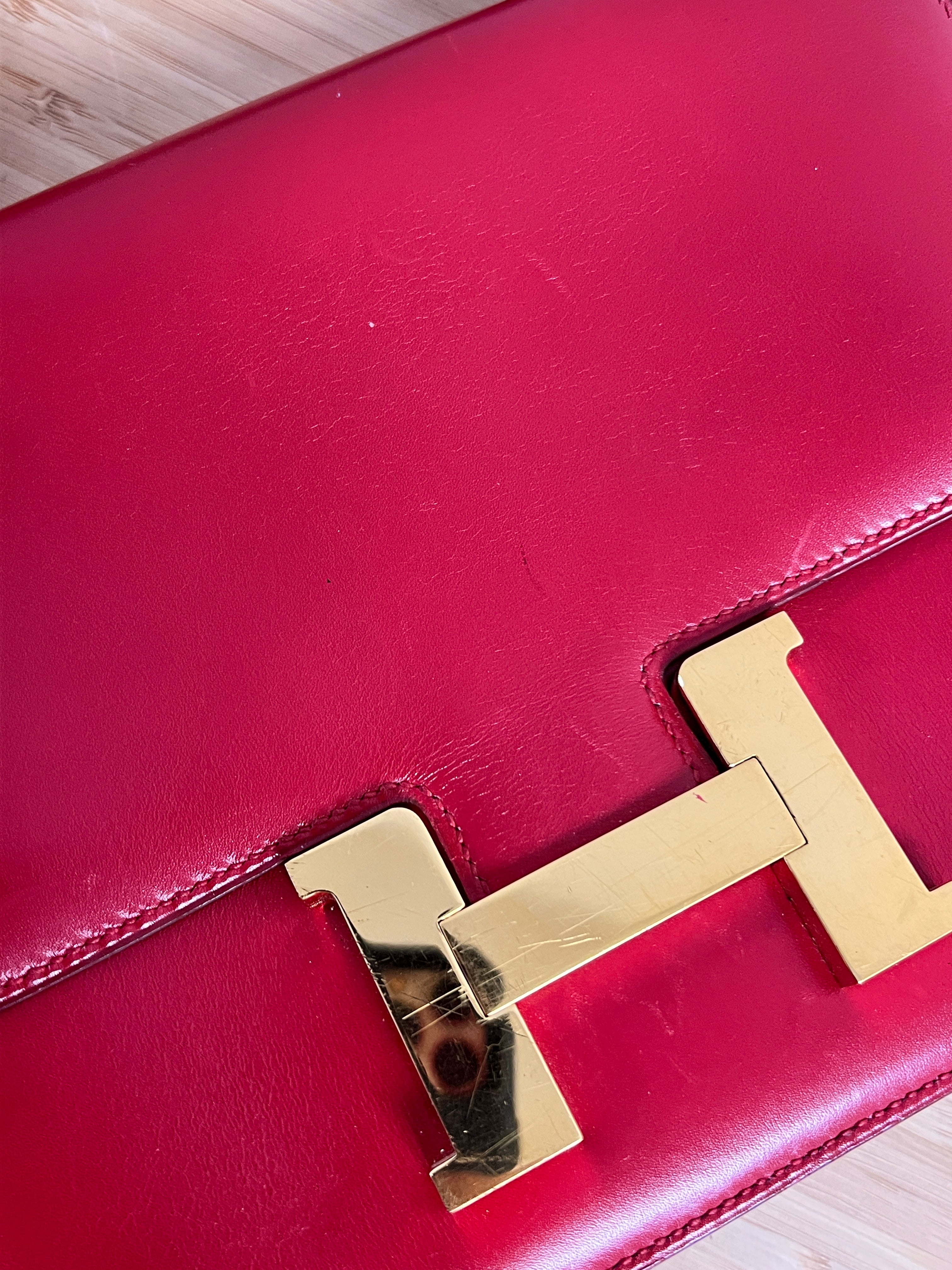Vintage Hermès Constance 23 Rouge H Box Calf Leather (1971)