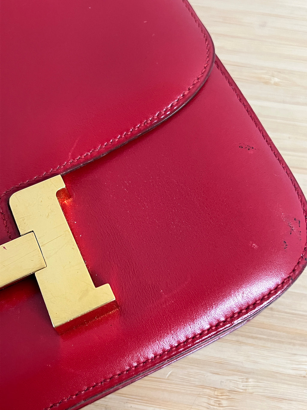 Vintage Hermès Constance 23 Rouge H Box Calf Leather (1971)