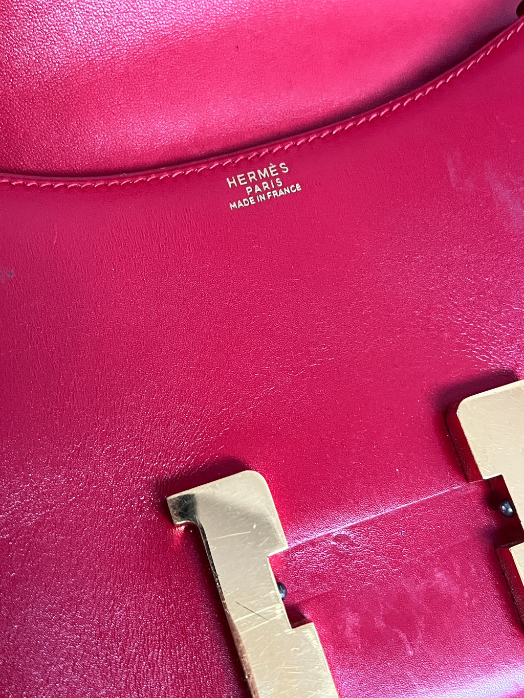 Vintage Hermès Constance 23 Rouge H Box Calf Leather (1971)