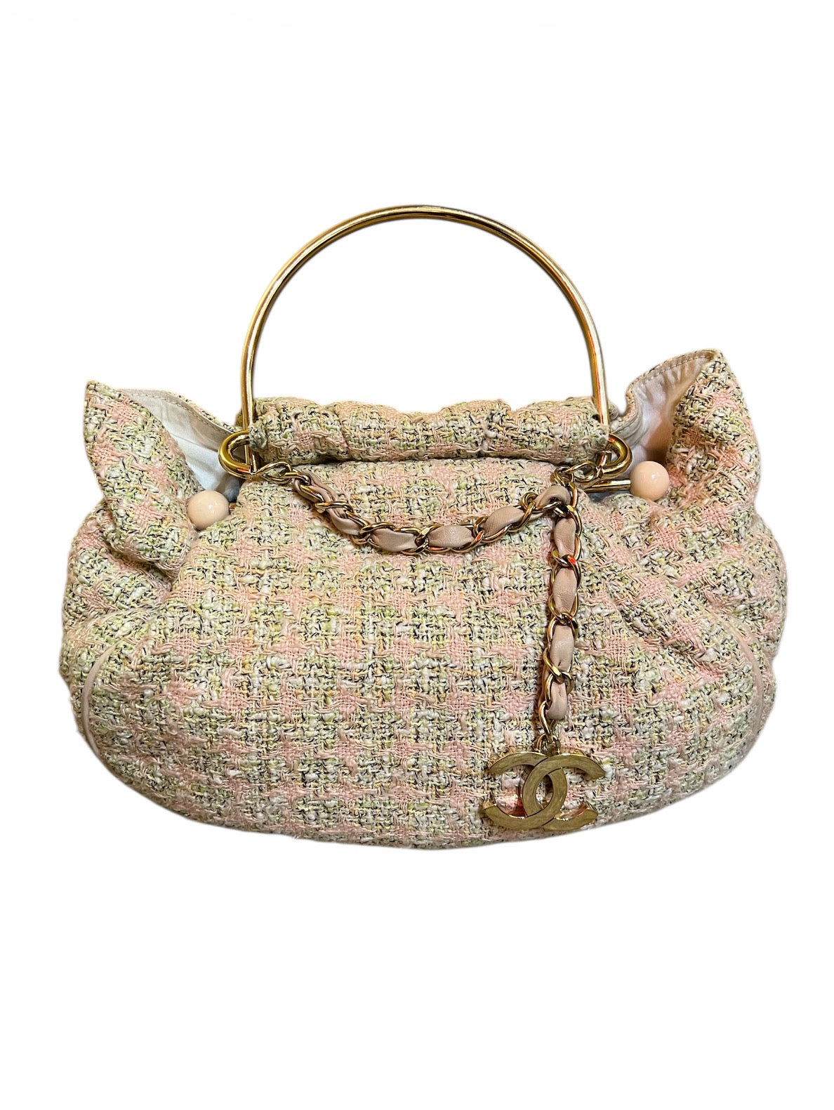2005 Pink and Green Chanel Tweed Handbag