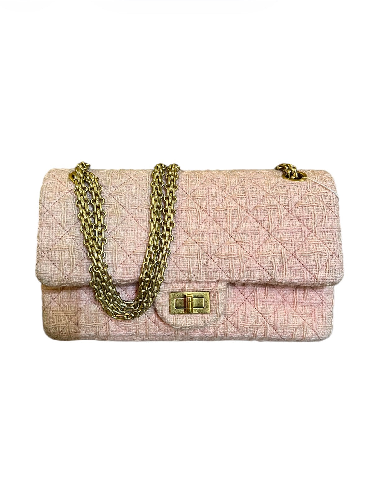2017 Chanel Pink Tweed Handbag