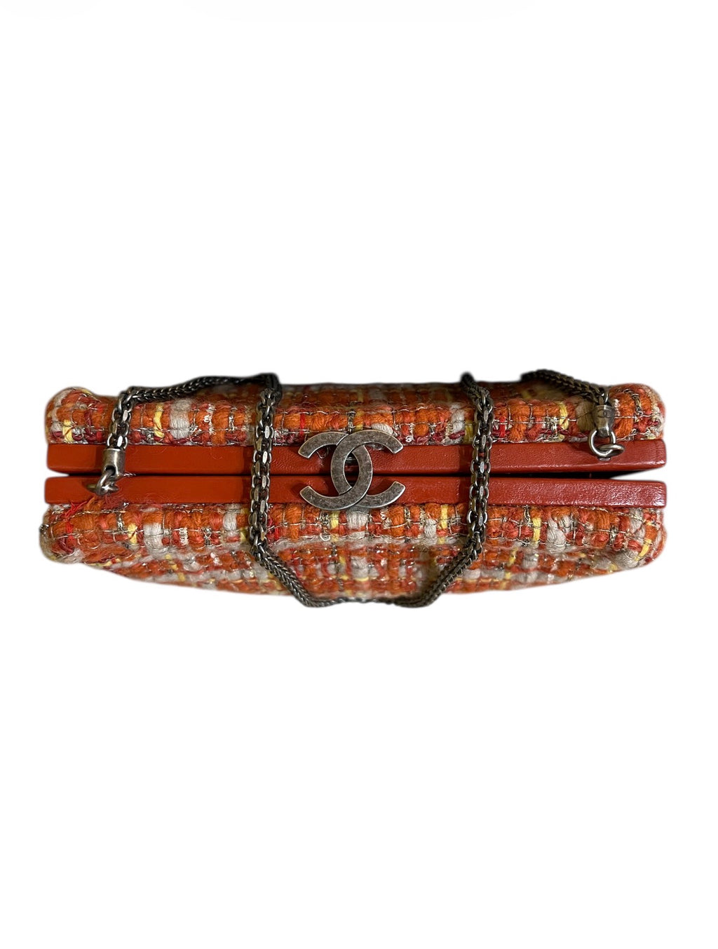 Chanel Orange and Beige Tweed Shoulder Bag (PreFall 2016 Paris-Rome)
