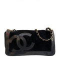 2008 Chanel Handbag in Midnight Blue Epongeai with CC Logo on the Front