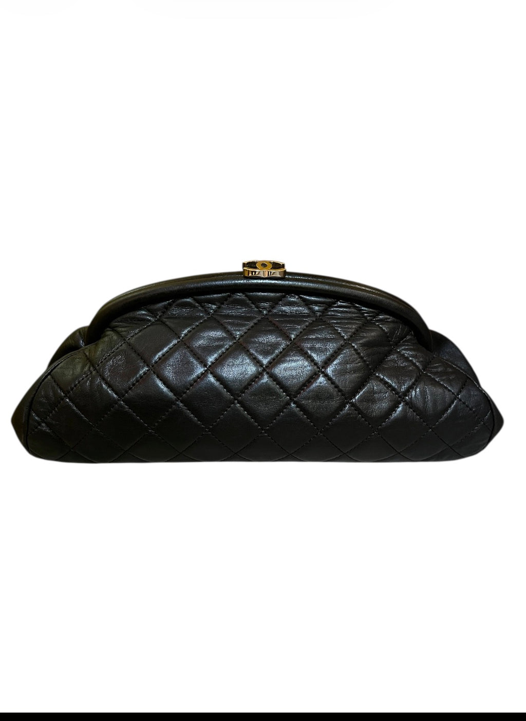 2006 Chanel Black Quilted Leather Clutch