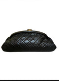 2006 Chanel Black Quilted Leather Clutch