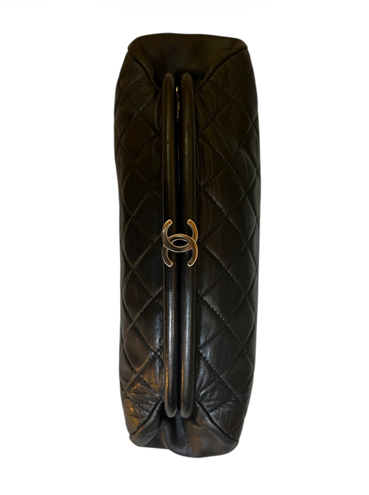 2006 Chanel Black Quilted Leather Clutch