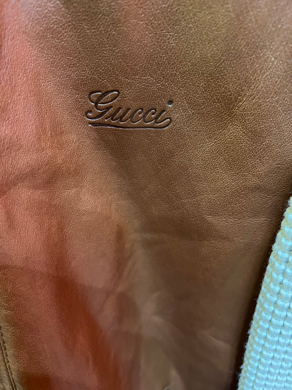 Brown and Beige Gucci Casual  Leather Jacket