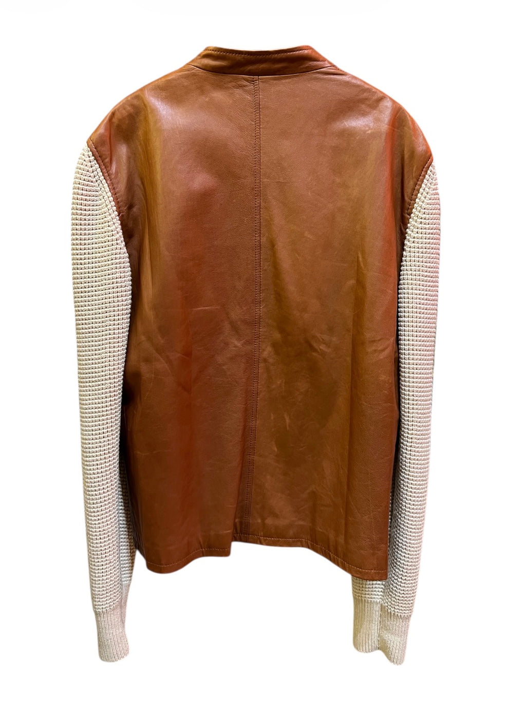 Brown and Beige Gucci Casual  Leather Jacket