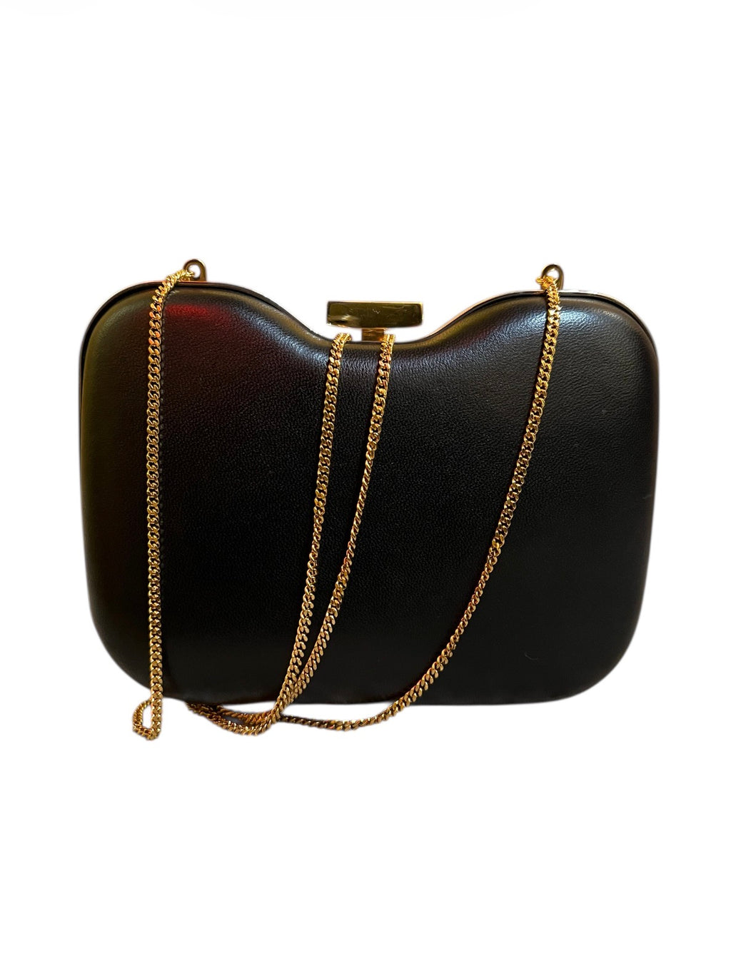 Fendi Shoulder Bag in Black and Gray Leather with Gold Chain