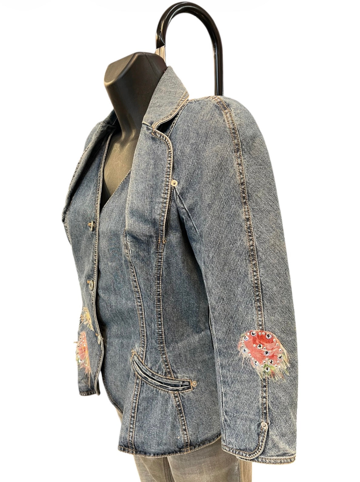 Christian Dior Denim Jacket with Floral Motifs by John Galliano