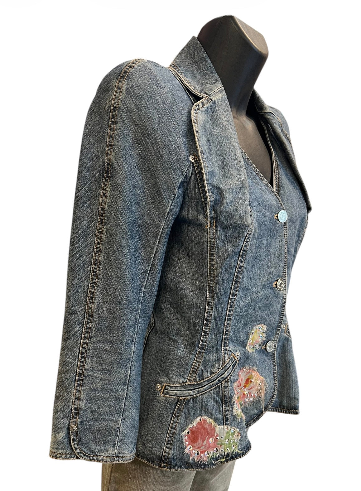Christian Dior Denim Jacket with Floral Motifs by John Galliano