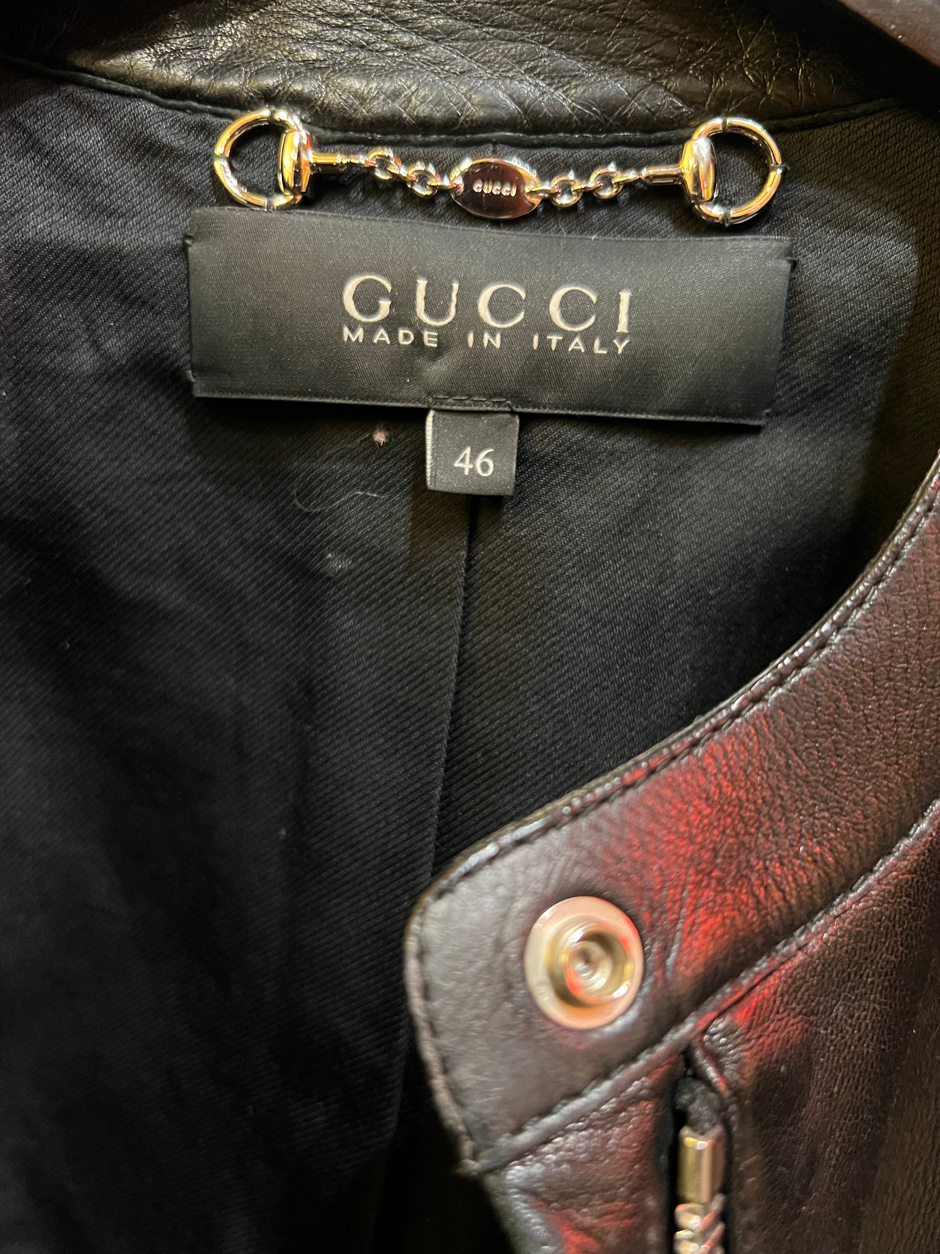 Gucci Black Leather Biker Jacket
