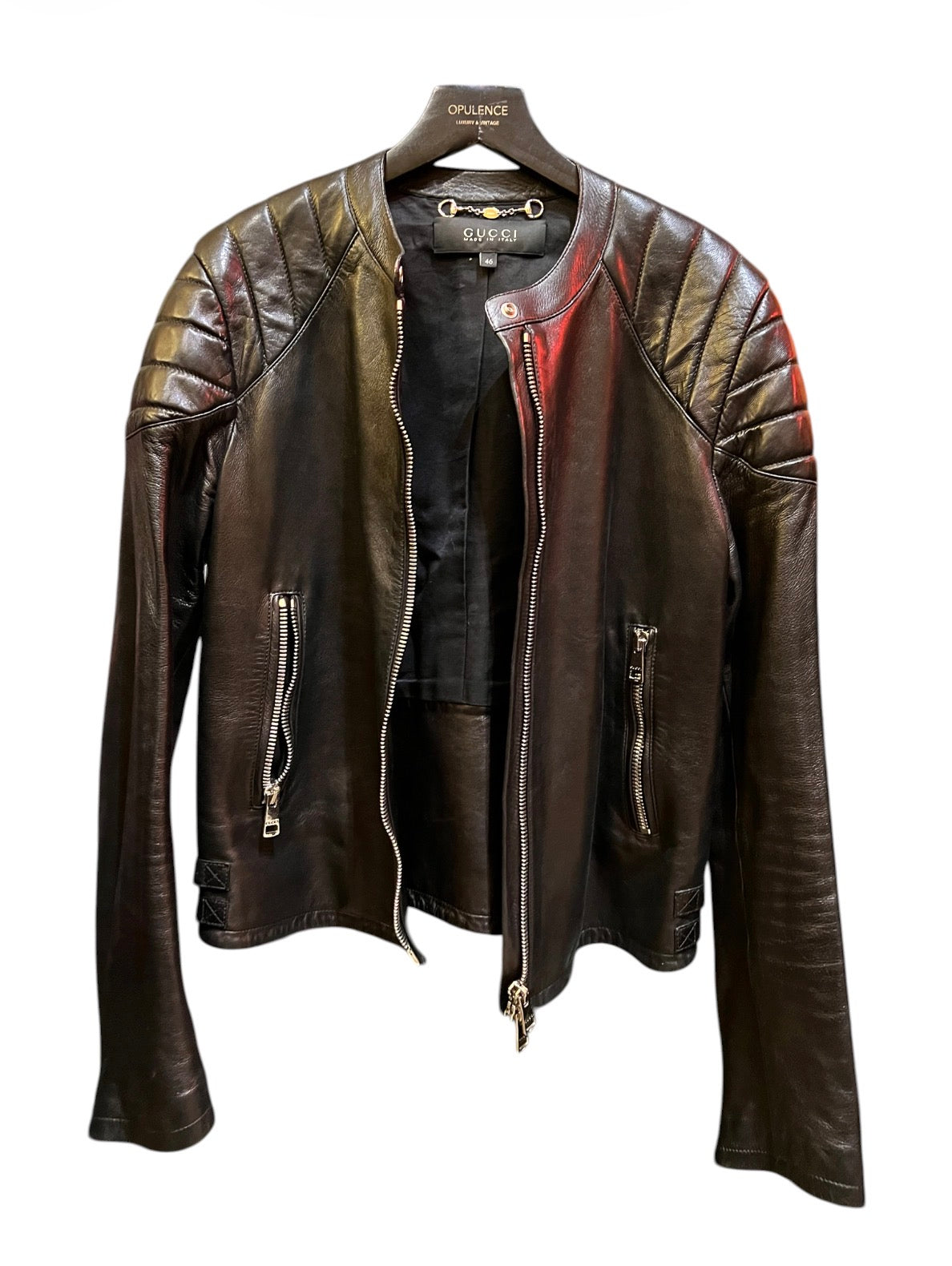 Gucci Black Leather Biker Jacket