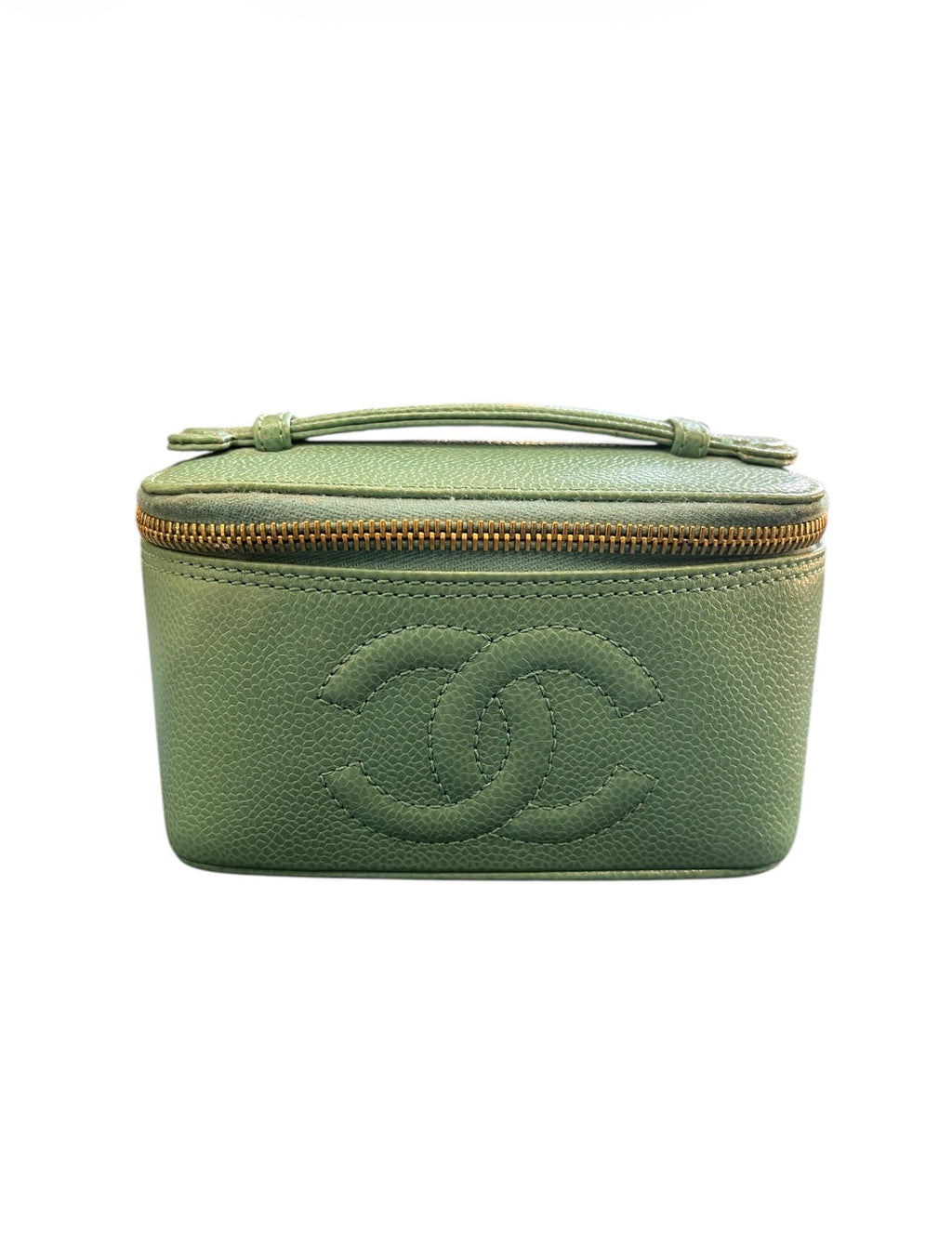 1997 Small Chanel Bag in Green Caviar Leather