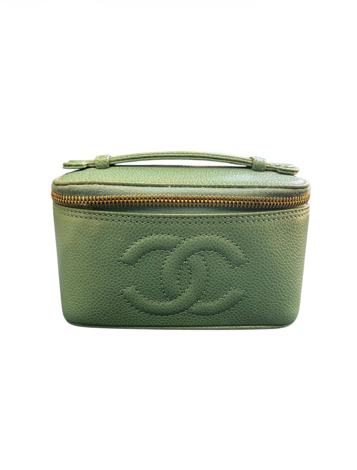 1997 Small Chanel Bag in Green Caviar Leather
