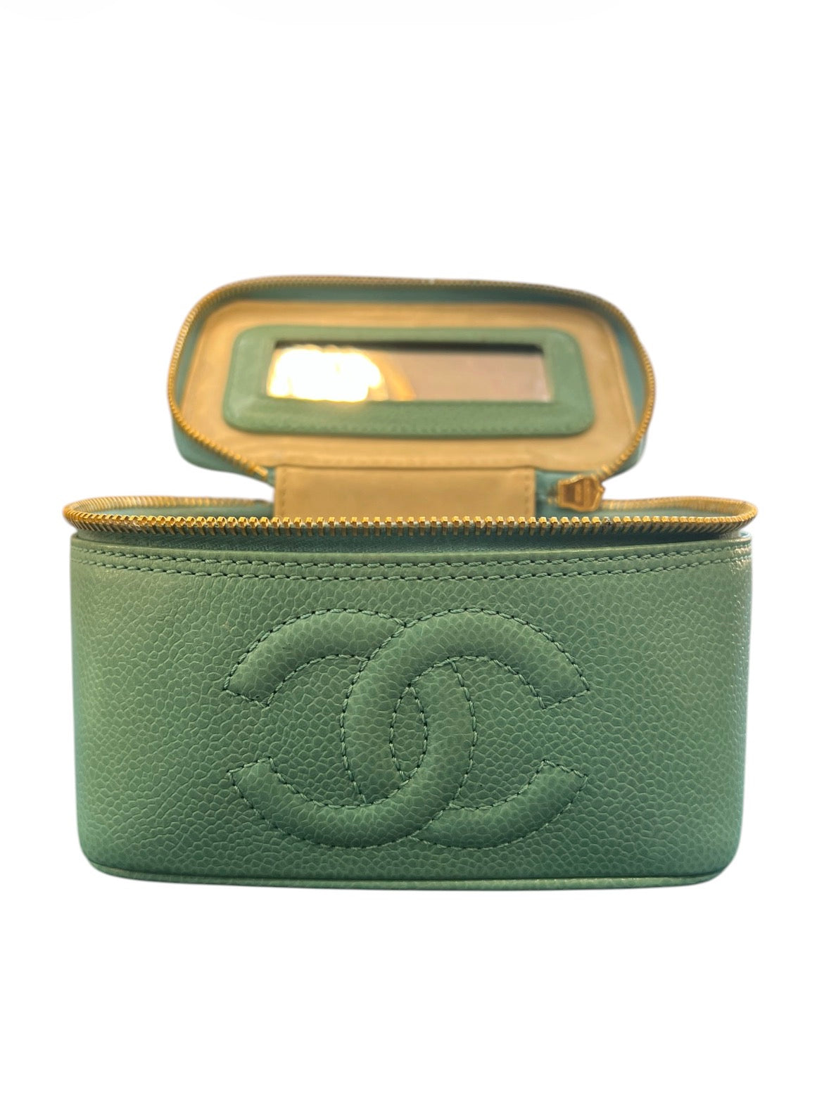 1997 Small Chanel Bag in Green Caviar Leather