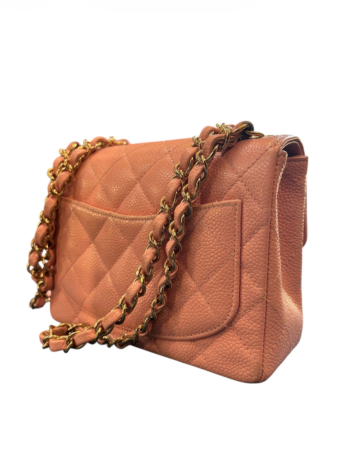 2004 Small Chanel Caviar Pink Leather Shoulder Bag