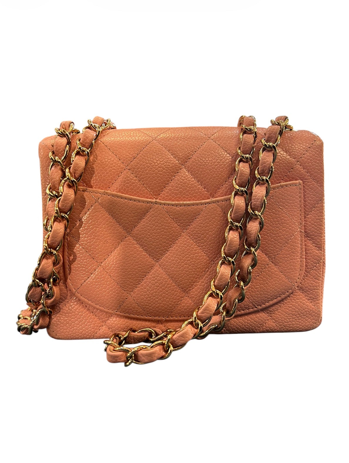 2004 Small Chanel Caviar Pink Leather Shoulder Bag