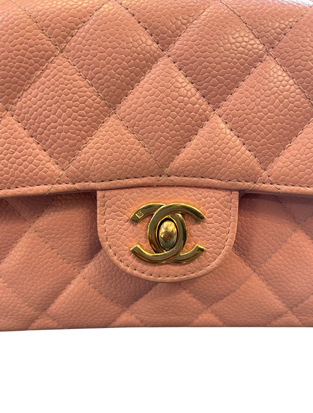 2004 Small Chanel Caviar Pink Leather Shoulder Bag