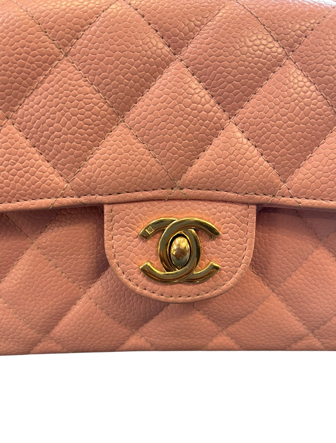 2004 Small Chanel Caviar Pink Leather Shoulder Bag