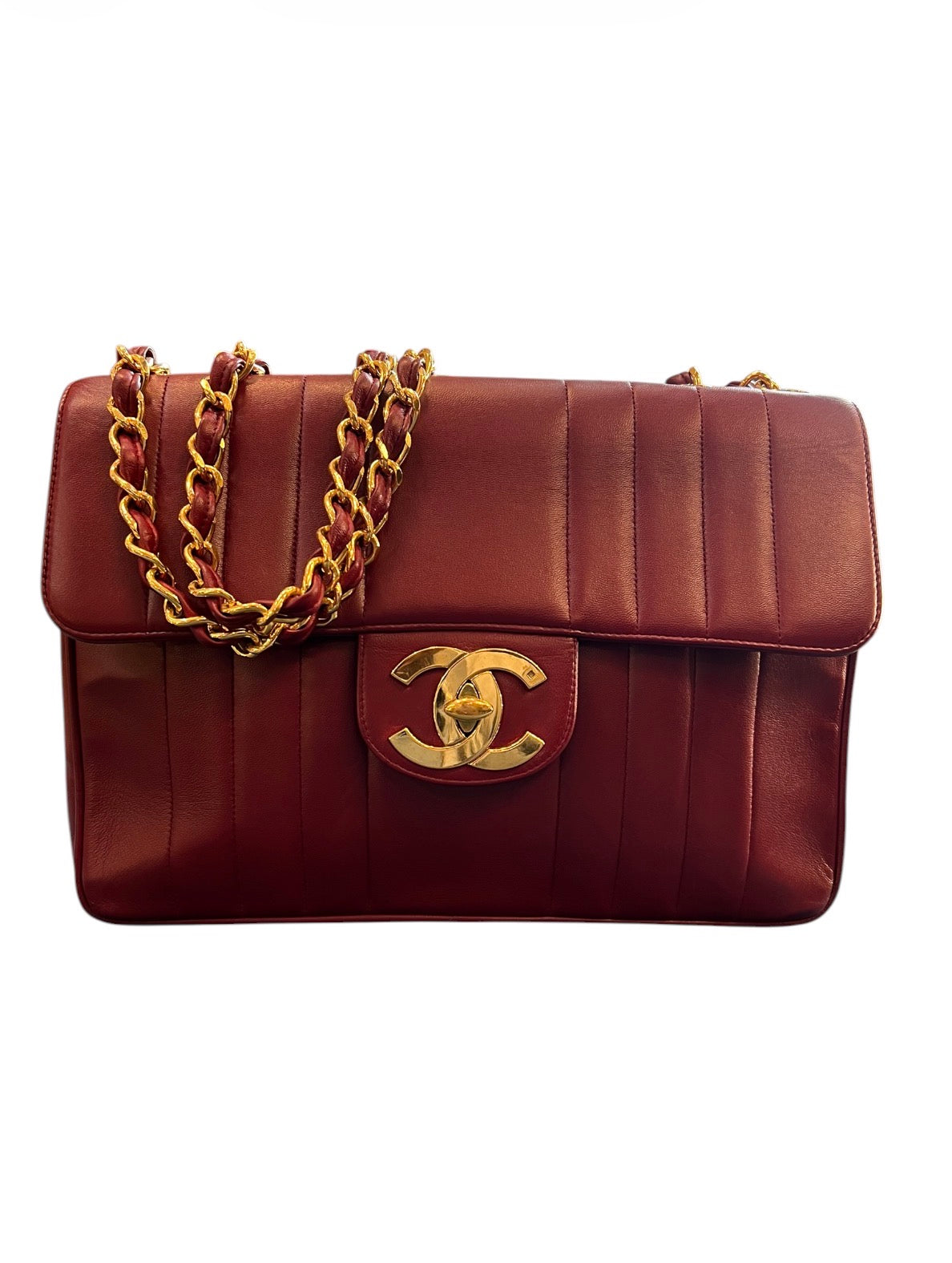1991 Chanel Handbag, Burgundy Leather