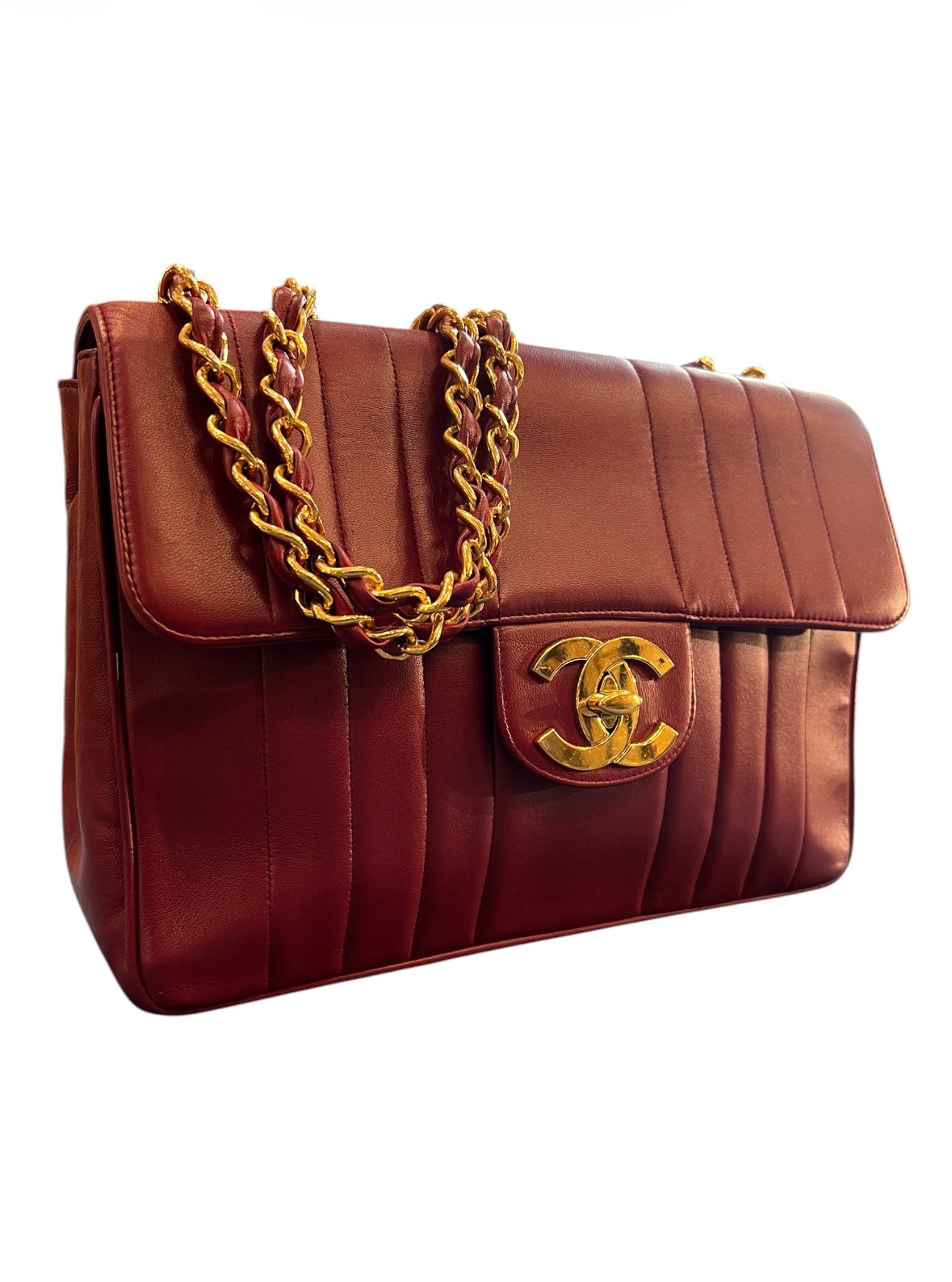 1991 Chanel Handbag, Burgundy Leather