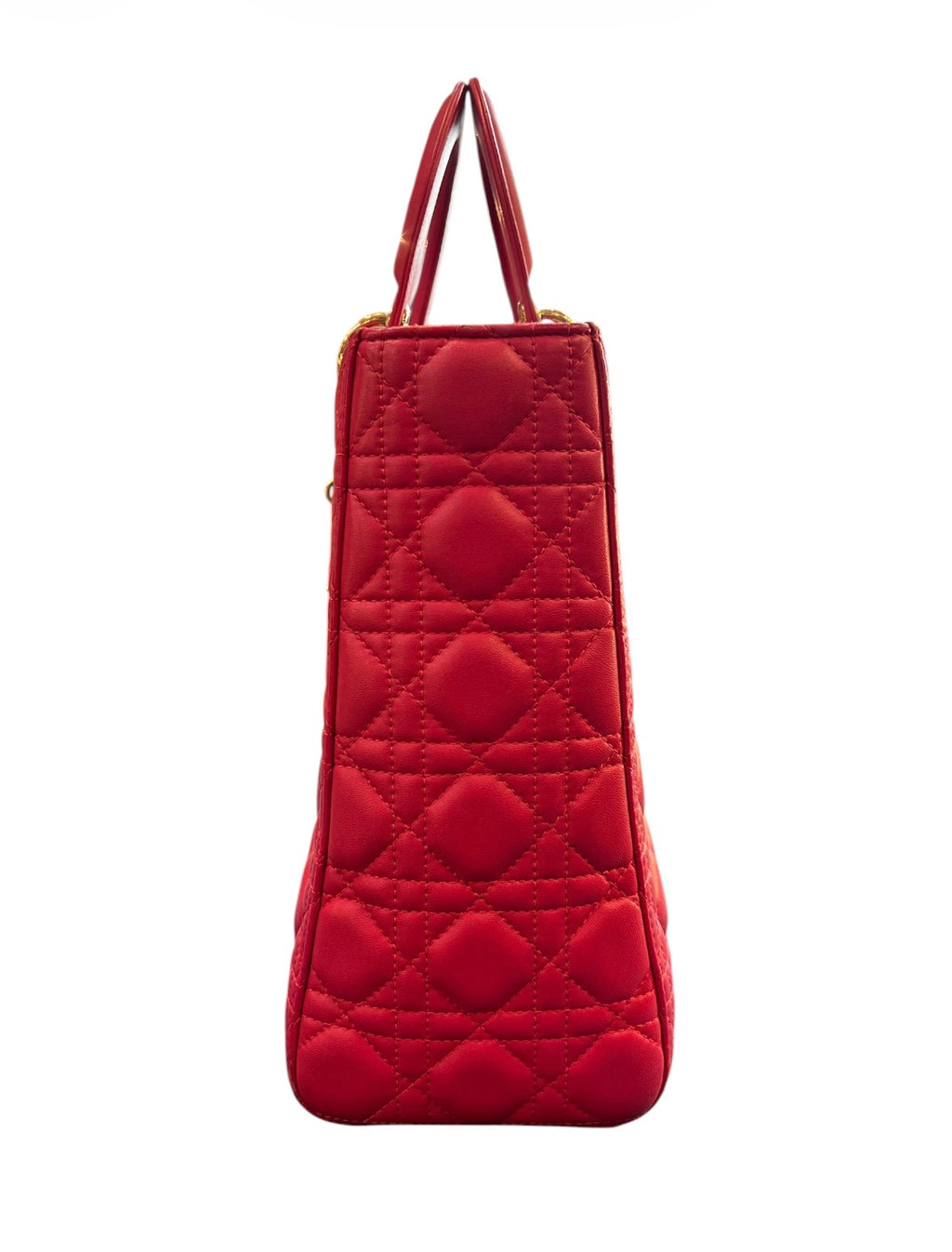 Lady Dior Large Pink Lambskin Handbag