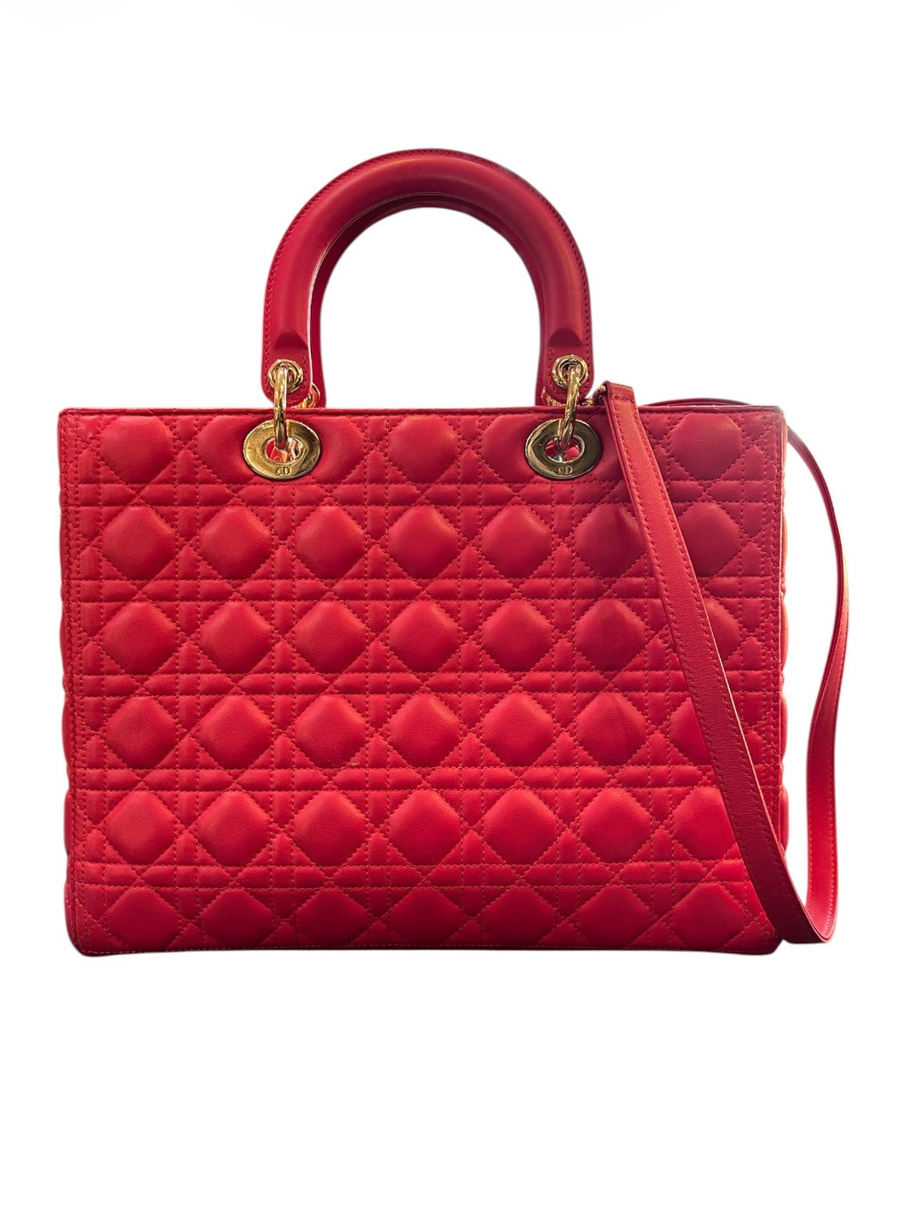 Lady Dior Large Pink Lambskin Handbag