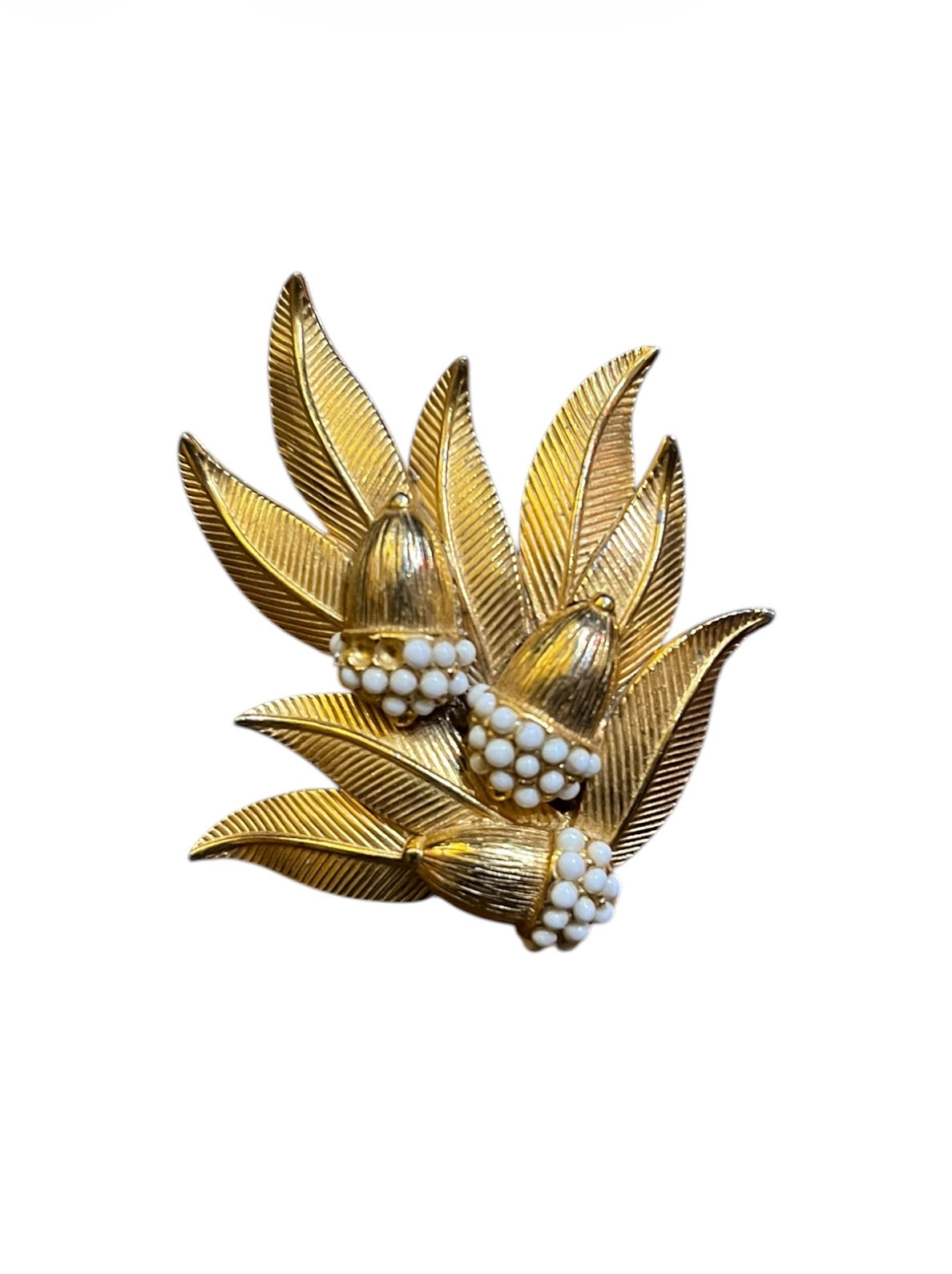 Schiaparelli Golden Flower-Shaped Brooch