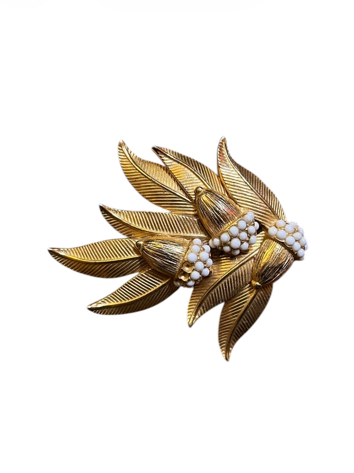 Schiaparelli Golden Flower-Shaped Brooch