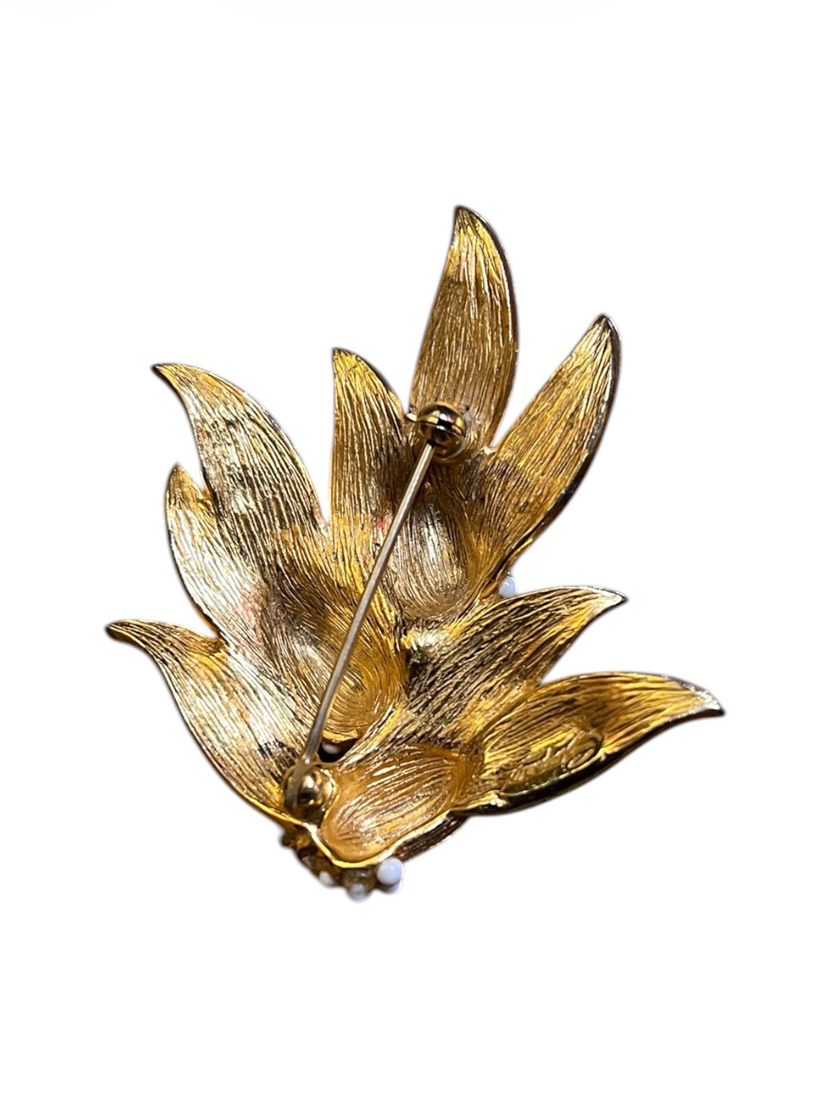 Schiaparelli Golden Flower-Shaped Brooch
