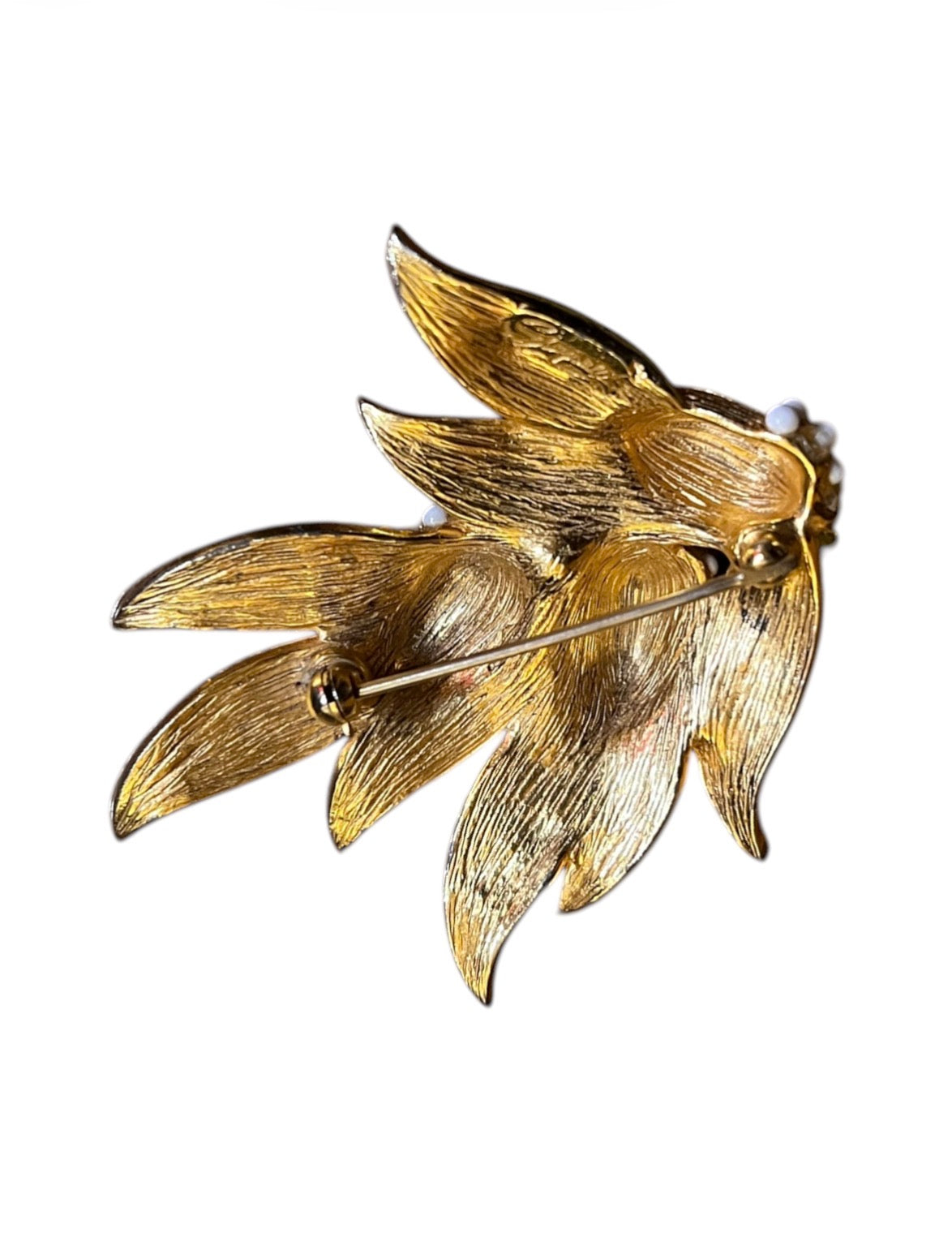 Schiaparelli Golden Flower-Shaped Brooch