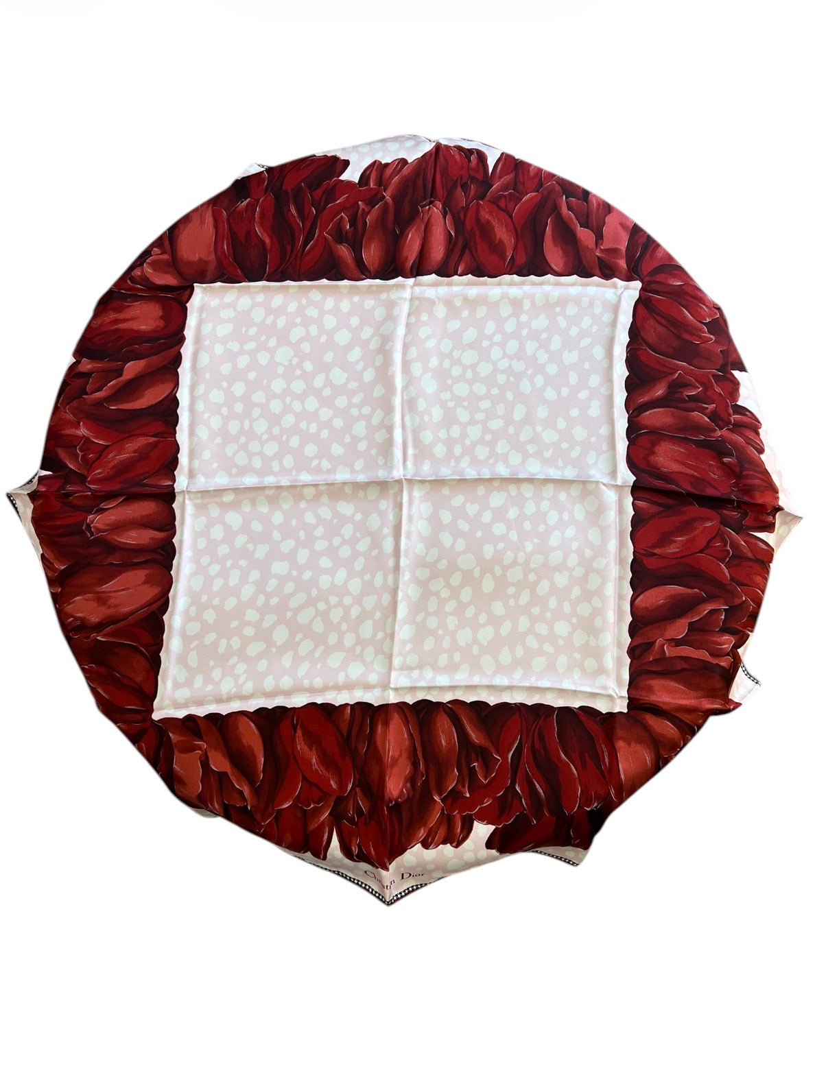 Dior Pink and Red Silk Scarf