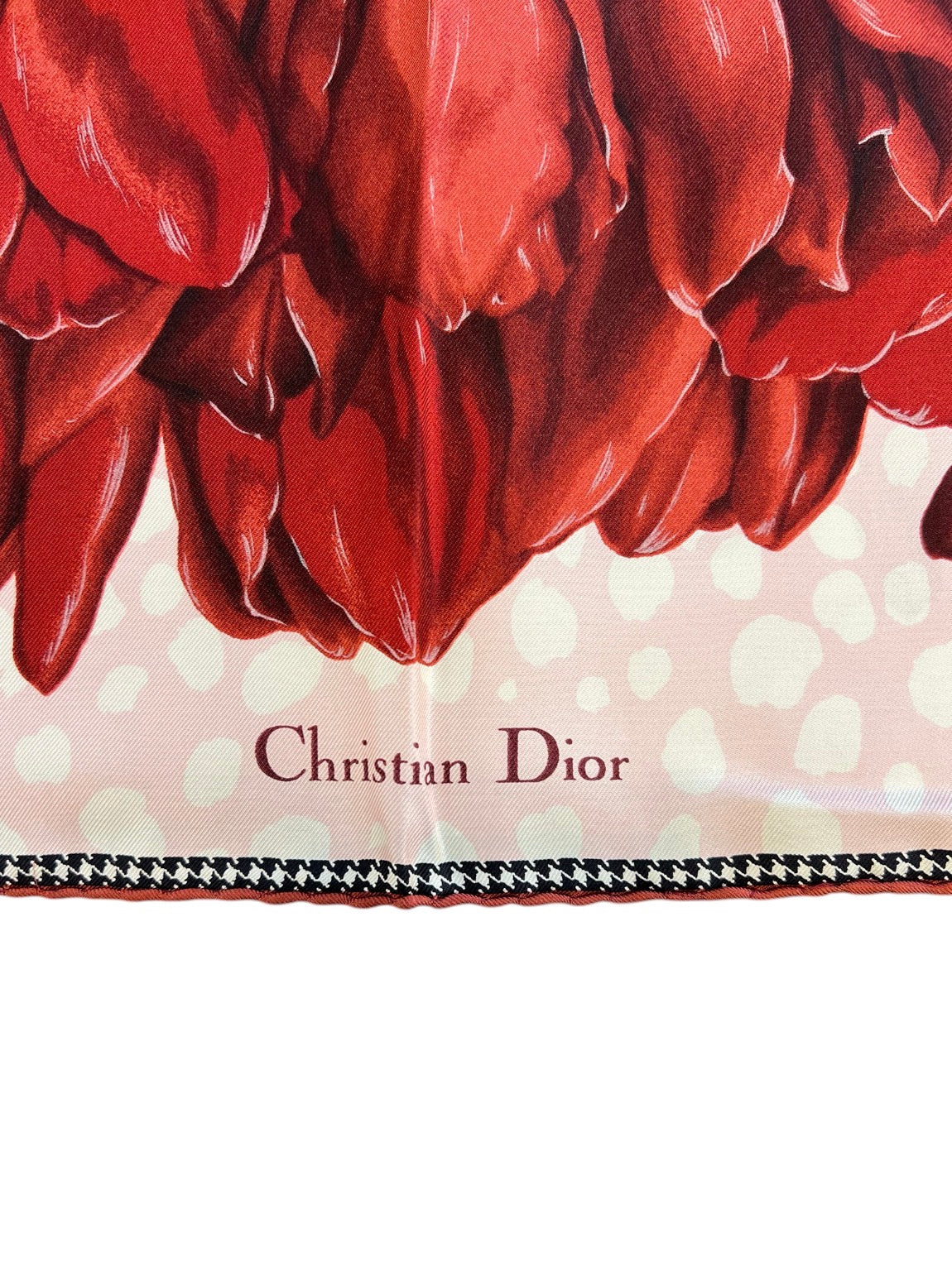 Dior Pink and Red Silk Scarf