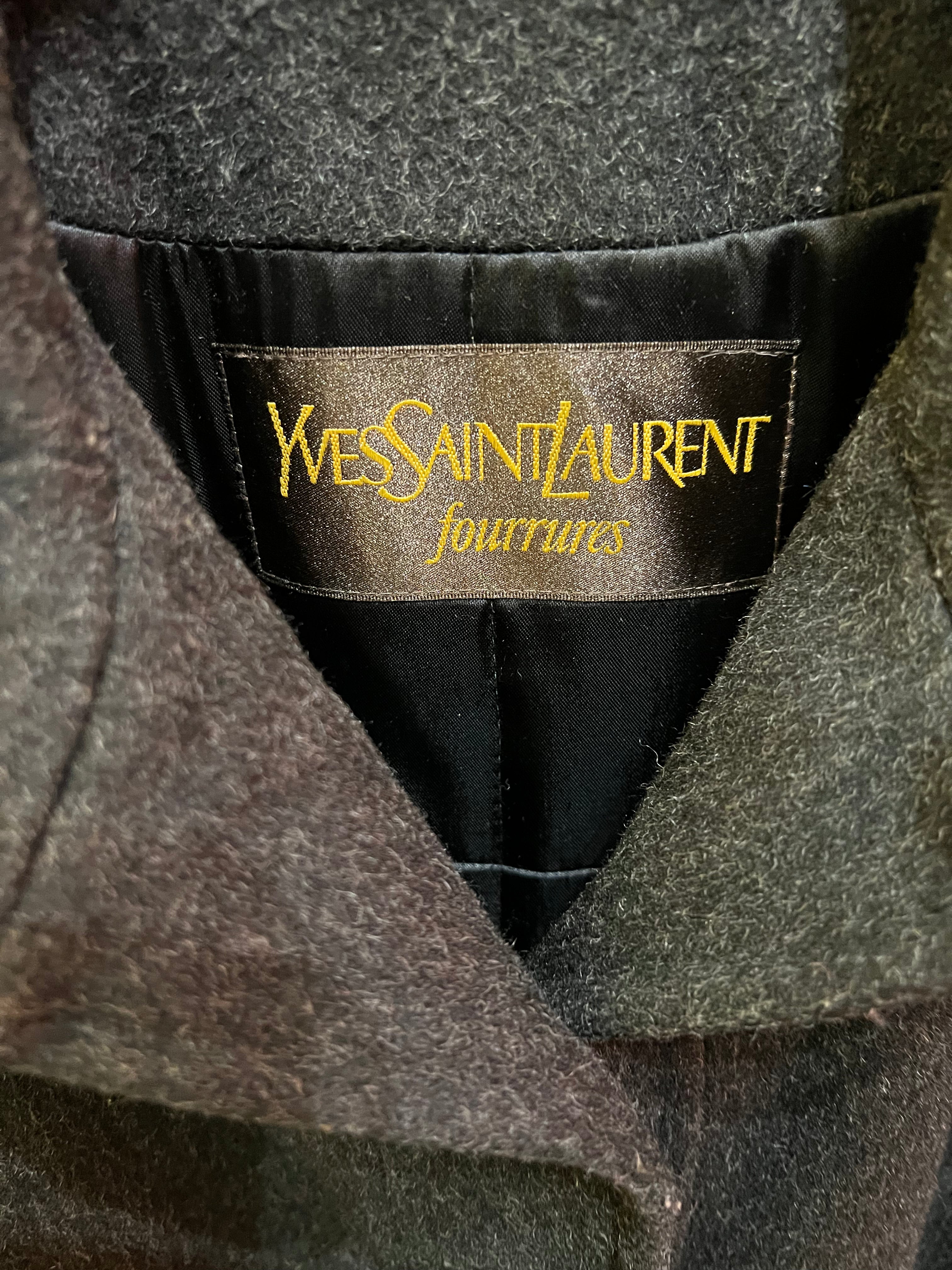 Yves Saint Laurent Black Wool Coat