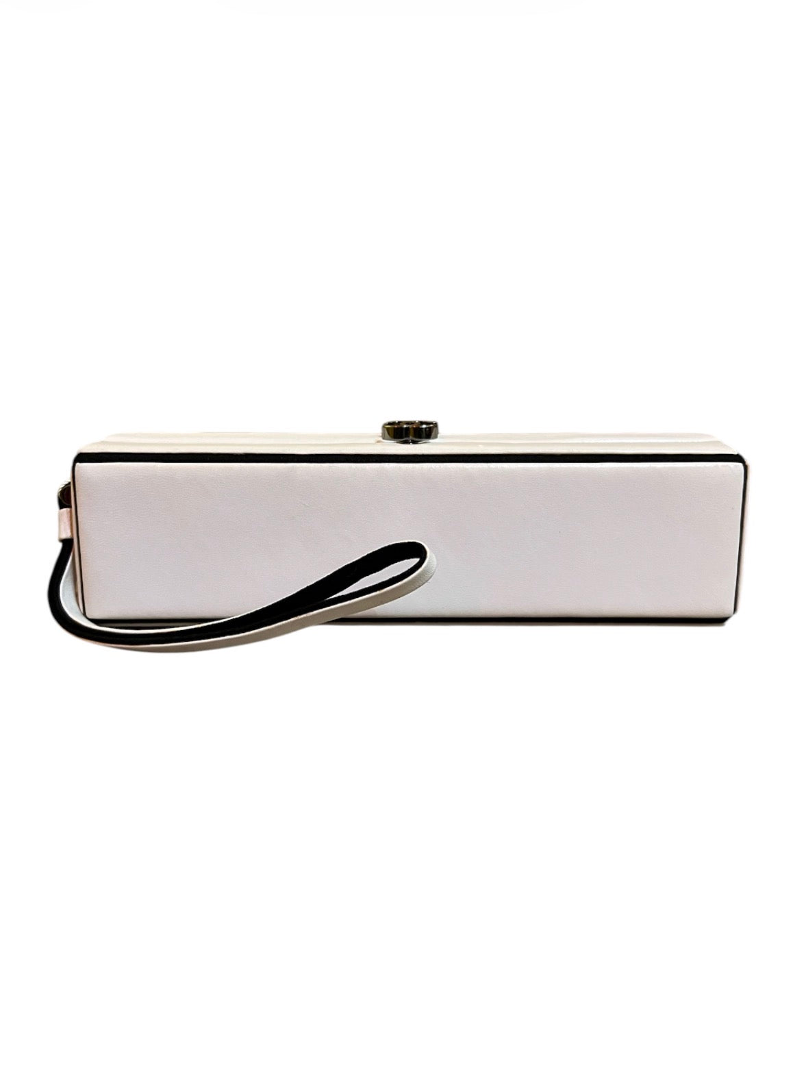 2008 Chanel Clutch in White Leather with Silver CC Logo