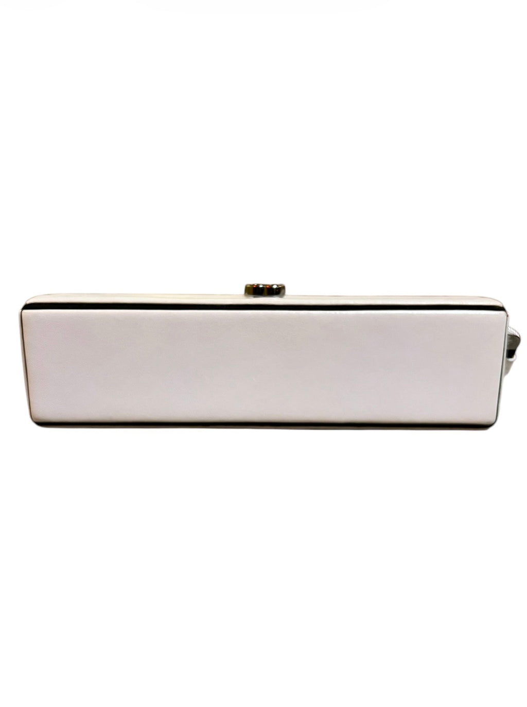 2008 Chanel Clutch in White Leather with Silver CC Logo