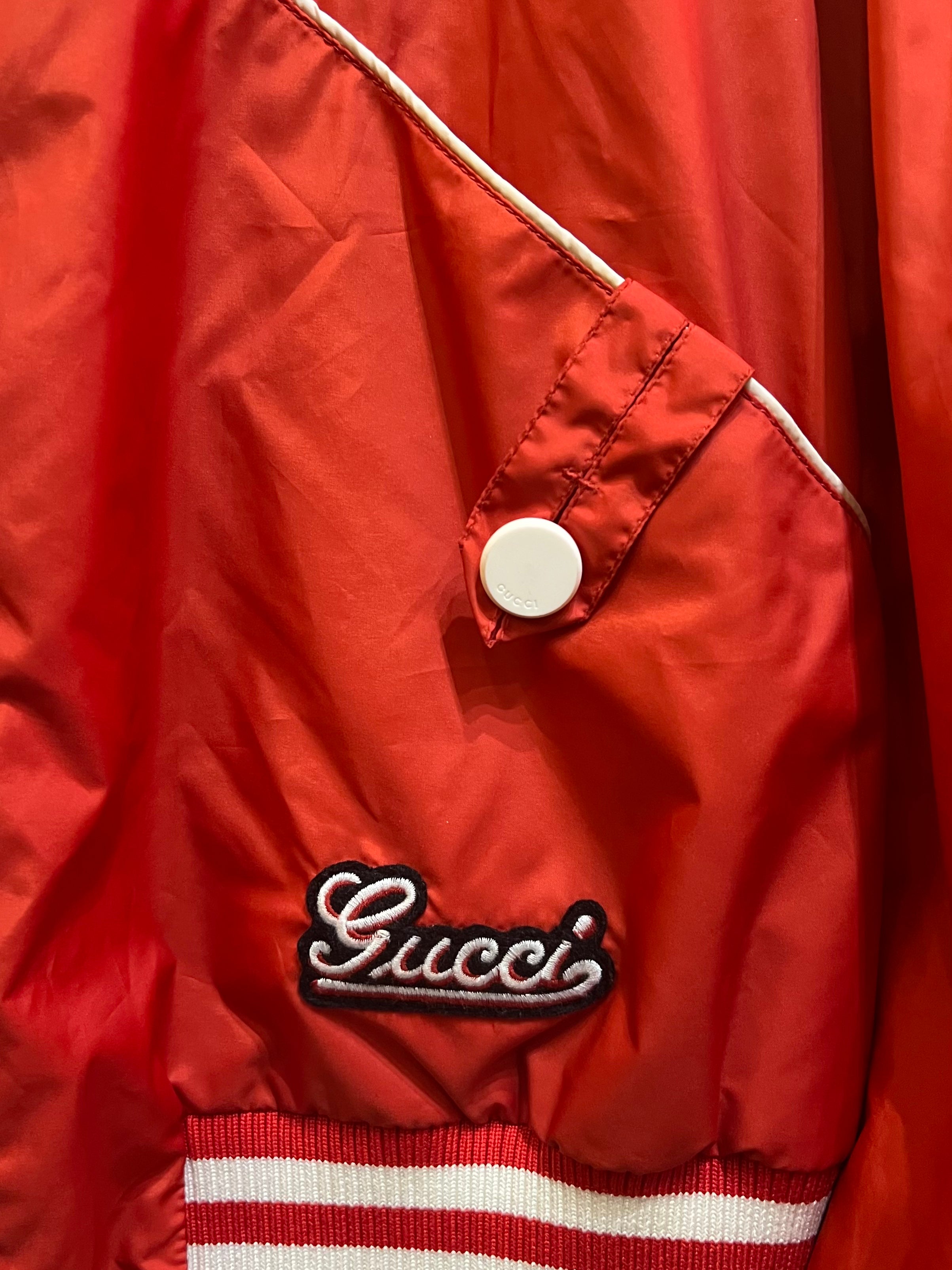 Red and white Gucci jacket