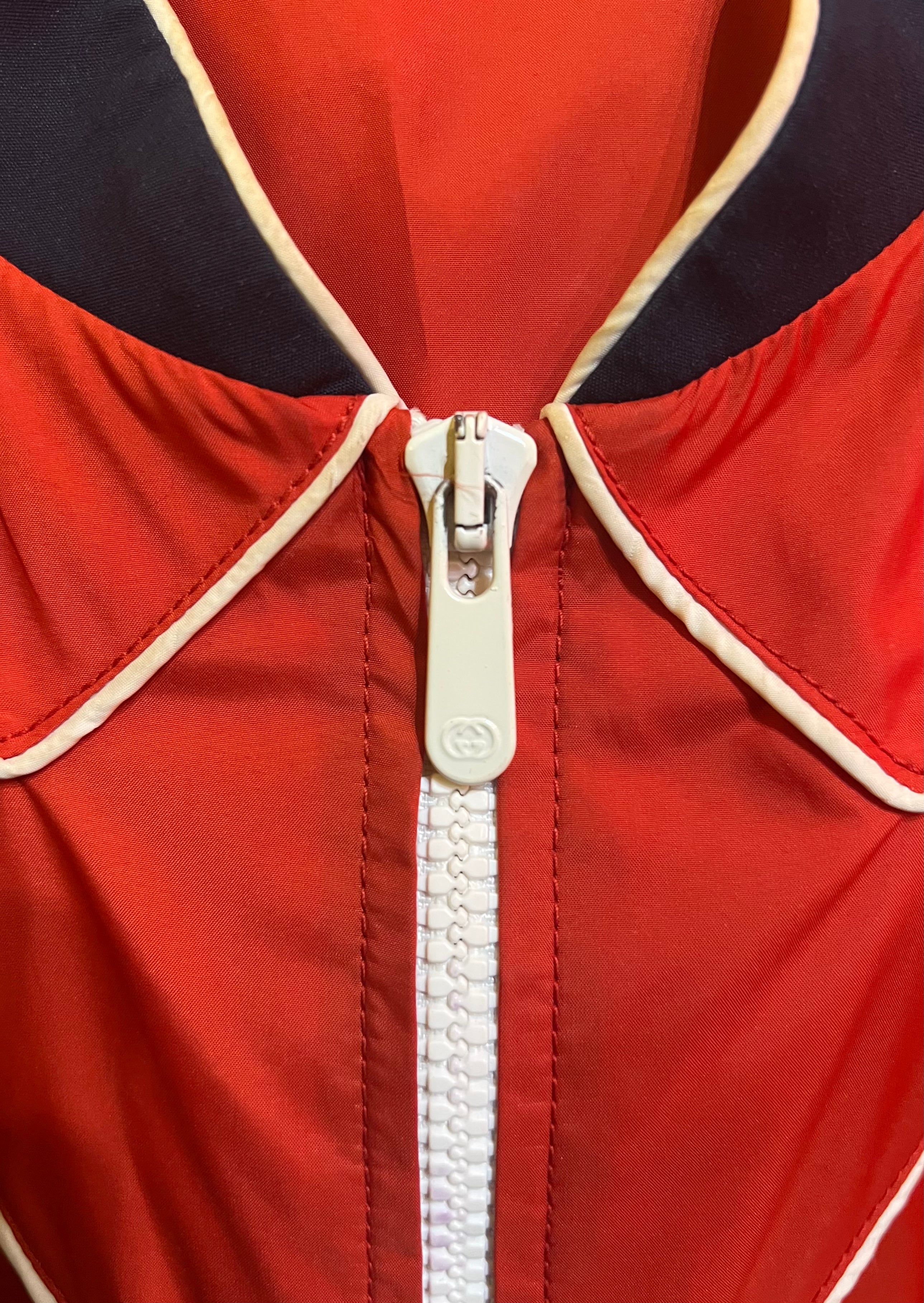 Red and white Gucci jacket