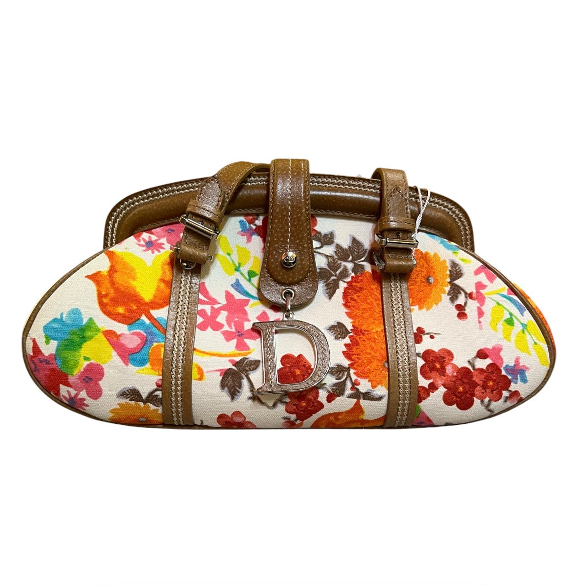 Dior “Detective” Handbag with floral-print canvas frame