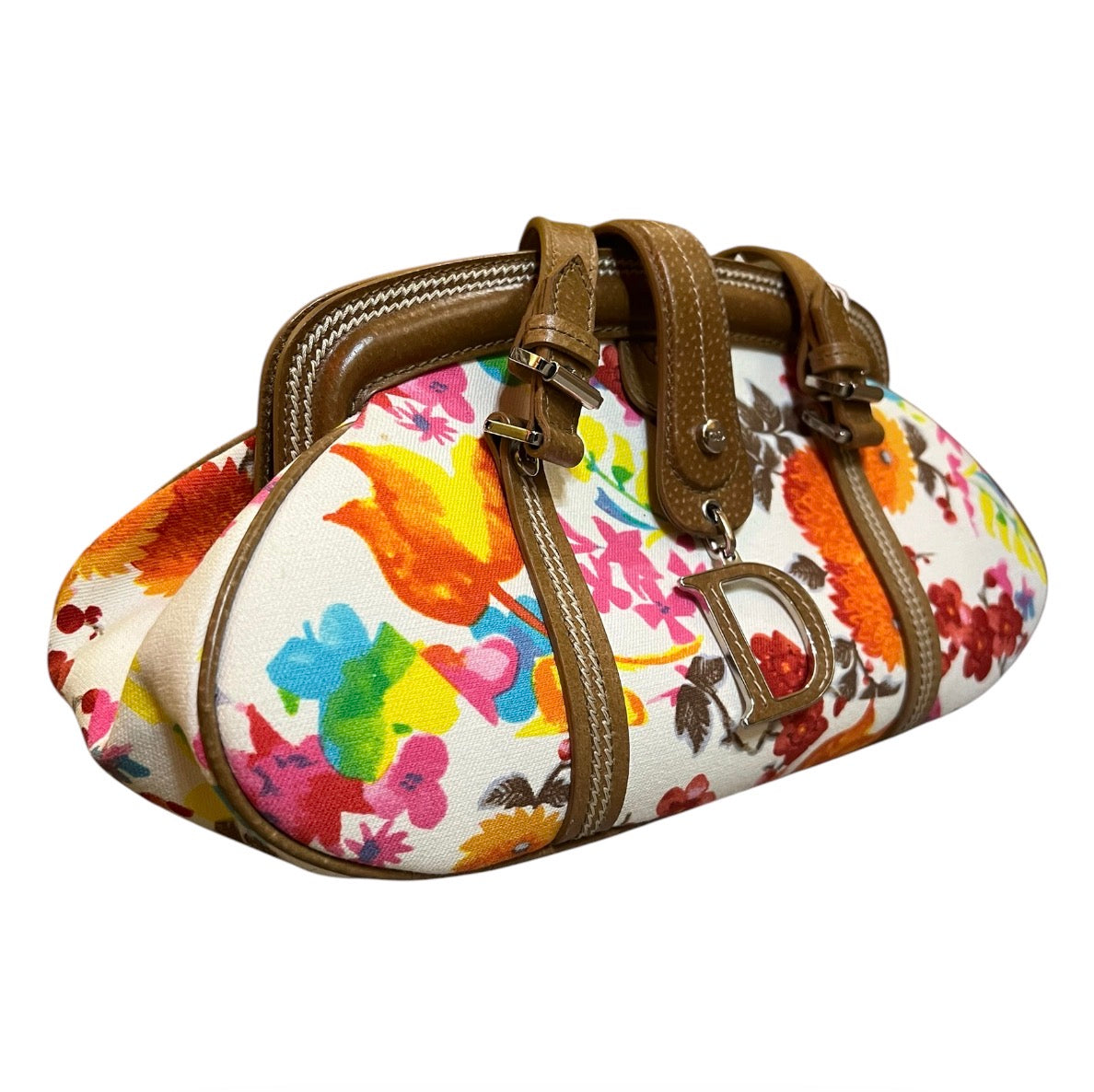 Dior “Detective” Handbag with floral-print canvas frame