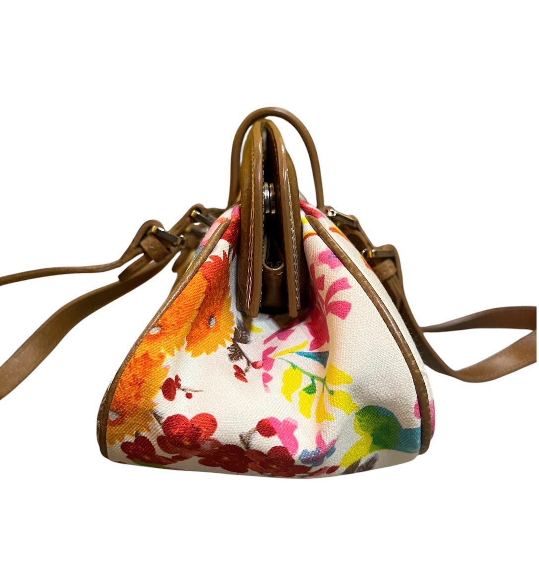 Dior “Detective” Handbag with floral-print canvas frame