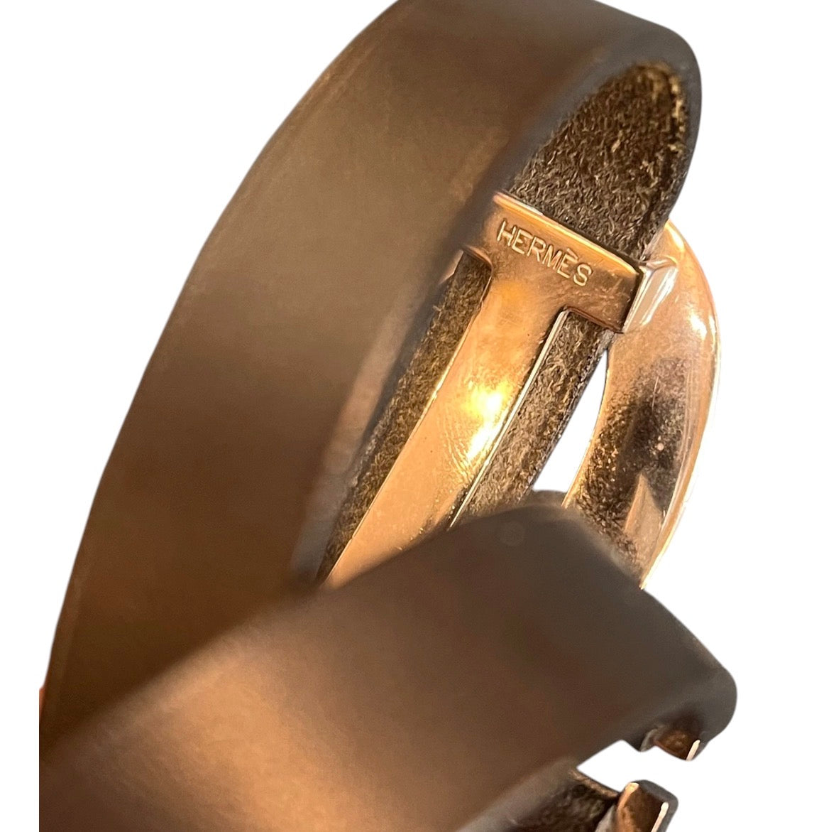 Hermès Double Leather Bracelet in Black with Silver Rings