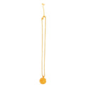 Gold Plated Rhinestone Logo Medallion Pendant Necklace