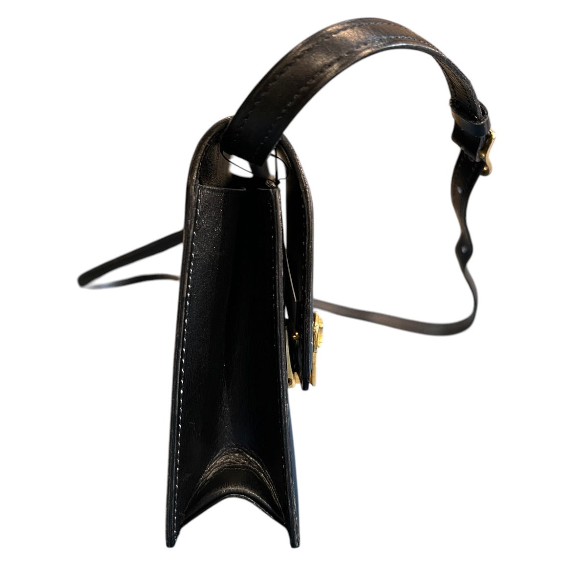 Céline Triomphe Crossbody Bag in Shiny Black Calfskin