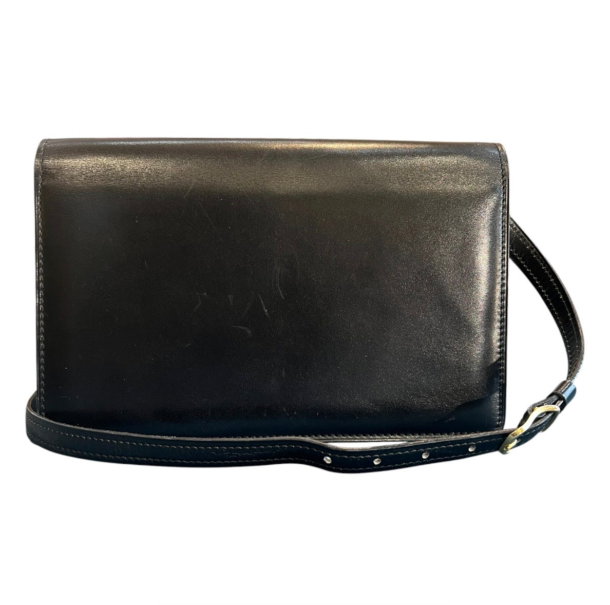 Céline Triomphe Crossbody Bag in Shiny Black Calfskin