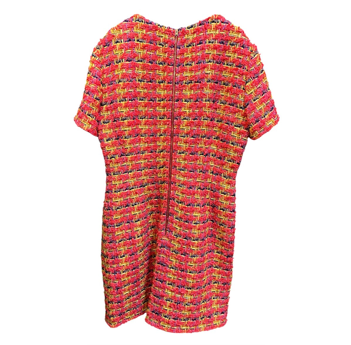 Gucci Multicolor Tweed Dress with Gold Buttons