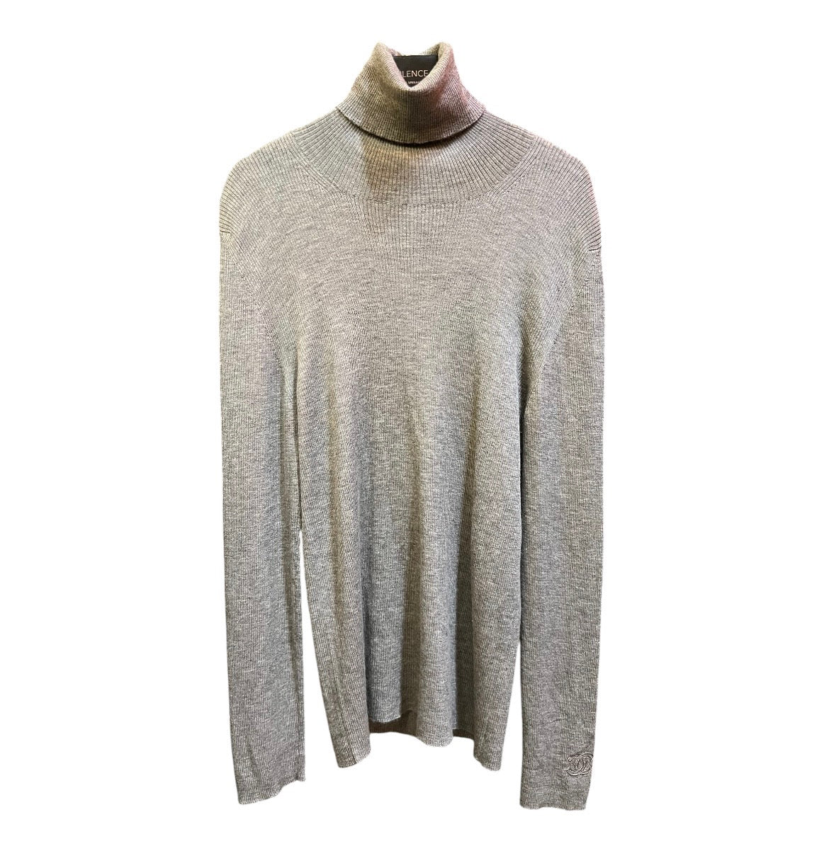 Chanel Gray Wool Turtleneck Sweater